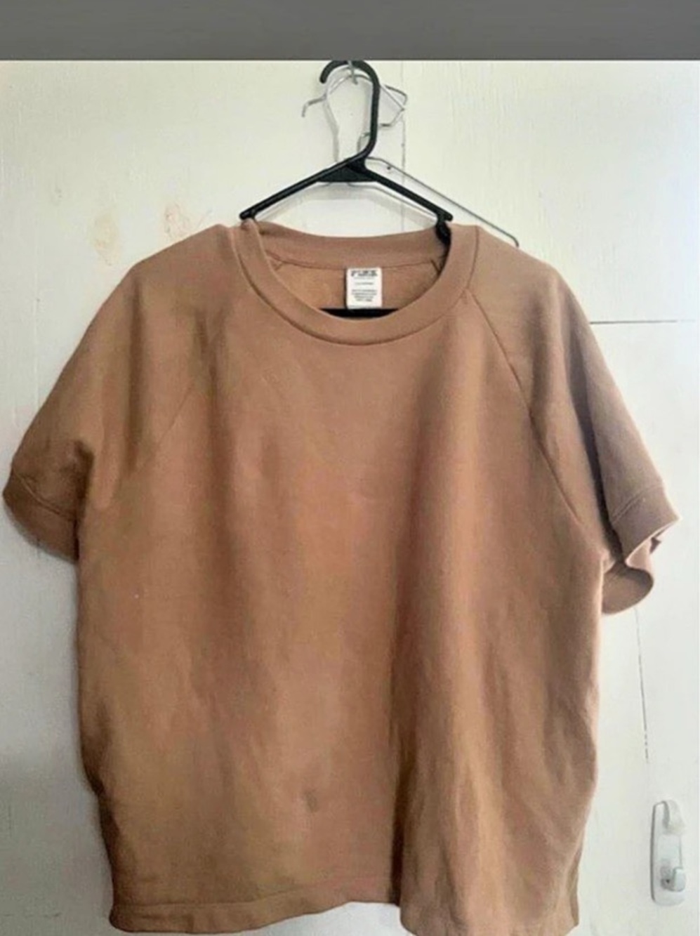 Victoria’s Secret pink brand tan shirt
